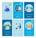 Business Characters and Success Mobile Banners Set Royalty Free Stock Photo