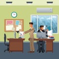 Business characters in office scene