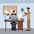 Business characters in office scene