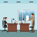 Business characters in office scene