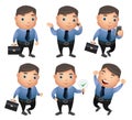 Business characters vector set with different gestures and posture Royalty Free Stock Photo