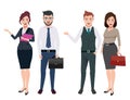 Business characters vector set with male and female business persons Royalty Free Stock Photo