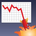 Business chart crashing down Royalty Free Stock Photo