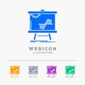 Business, chart, data, graph, stats 5 Color Glyph Web Icon Template isolated on white. Vector illustration Royalty Free Stock Photo