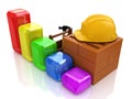 Business chart development of construction industry Royalty Free Stock Photo