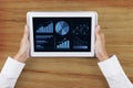 Business chart on digital tablet screen Royalty Free Stock Photo