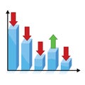 Business chart with downward trend