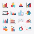 Business Chart Icons Set Flat