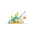 Business chart and money Royalty Free Stock Photo
