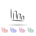 Business chart sketch style multi color icon. Simple thin line, outline vector of banking icons for ui and ux, website or mobile Royalty Free Stock Photo