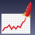 Business chart skyrocketing Royalty Free Stock Photo
