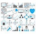 Business Charts With Circle Dots Vector Icons Royalty Free Stock Photo