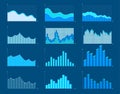 Business charts and graphs infographic elements vector illustration. Royalty Free Stock Photo