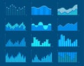 Business charts and graphs infographic elements vector illustration. Royalty Free Stock Photo