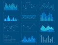 Business charts and graphs infographic elements. Vector illustration. Royalty Free Stock Photo