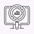 Business charts line icon on white background. Vector illustration.