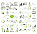 Business Charts With Rectangle Dots Glyph Icons Royalty Free Stock Photo