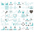 Business Charts With Rhombus Dots Vector Icons Royalty Free Stock Photo