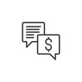 Business chat dialogue line icon Royalty Free Stock Photo