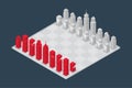 Business chess cube isometric 3d design set, Start Game concept