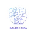 Business in China blue gradient concept icon