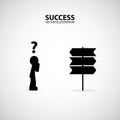 Business choice. Silhouette Graphic Design. Success Concept.