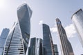 Business city center buildings background. Modern office architecture in the financial district. Glass skyscrapers in Royalty Free Stock Photo