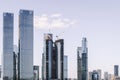 Business city center buildings background. Modern office architecture in the financial district. Glass skyscrapers in Royalty Free Stock Photo