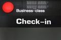 Business class passengers registration check in desk at international airport