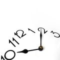 Business clock face with hands and time extreme macro close up, seconds hand. Busy or urgent concept. Close Up of Clock Face Royalty Free Stock Photo