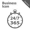 Business Clock Icon 24/7 365 Days - Standard label for Customer