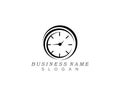 business clock logo template icon design