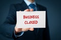 Business closed bankruptcy concept