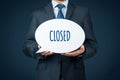 Business closed bankruptcy concept