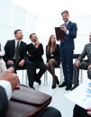 Business coach communicate with the business team Royalty Free Stock Photo