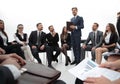 Business coach communicate with the business team Royalty Free Stock Photo