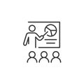 Business coach presentation line icon. linear style sign for mobile concept and web design. Team meeting, training outline vector Royalty Free Stock Photo