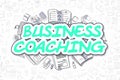 Business Coaching - Doodle Green Text. Business Concept.