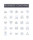 Business coaching line icons collection. Life coaching, Executive coaching, Leadership training, Career counseling