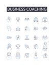 Business coaching line icons collection. Life coaching, Executive coaching, Leadership training, Career counseling