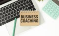 Business coaching. Text label in the planning
