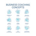 Business coaching turquoise concept icons set Royalty Free Stock Photo