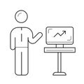Business coaching vector line icon.