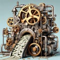 Business Cogs Global Money Royalty Free Stock Photo