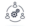 Business collaborate icon vector image. Teamwork Corporation Concept. Conceptual icon of businessteam working cohesively Royalty Free Stock Photo