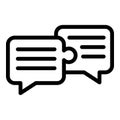 Business collaboration chat conversation icon, outline style