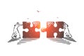 Business collaboration, cooperation concept sketch. Hand drawn isolated vector