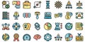 Business collaboration icons set vector flat Royalty Free Stock Photo