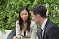 Business Collaboration.Young businessmen shake hands When the news is good. Royalty Free Stock Photo