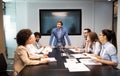 Business colleagues in conference meeting room presentation Royalty Free Stock Photo